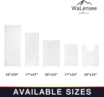 Walensee Bathroom Rug Non Slip Bath Mat (24x17 Inch Blush) Water Absorbent Super Soft Shaggy Chenille Machine Washable Dry Extra Thick Perfect Absorbant Best Small Plush Carpet for Shower Floor