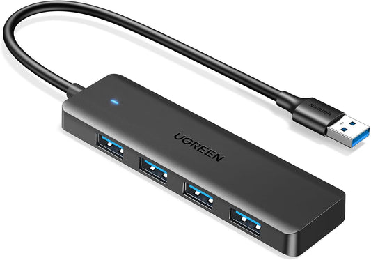 UGREEN USB Hub 3.0, 4 Ports USB A Splitter Ultra Slim Expander for Mouse, Keyboard, Flash Drive, U Disk, Printer Compatible with Laptop, Desktop PC, Xbox, PS5, Mouse, Keyboard and More, 0.5ft
