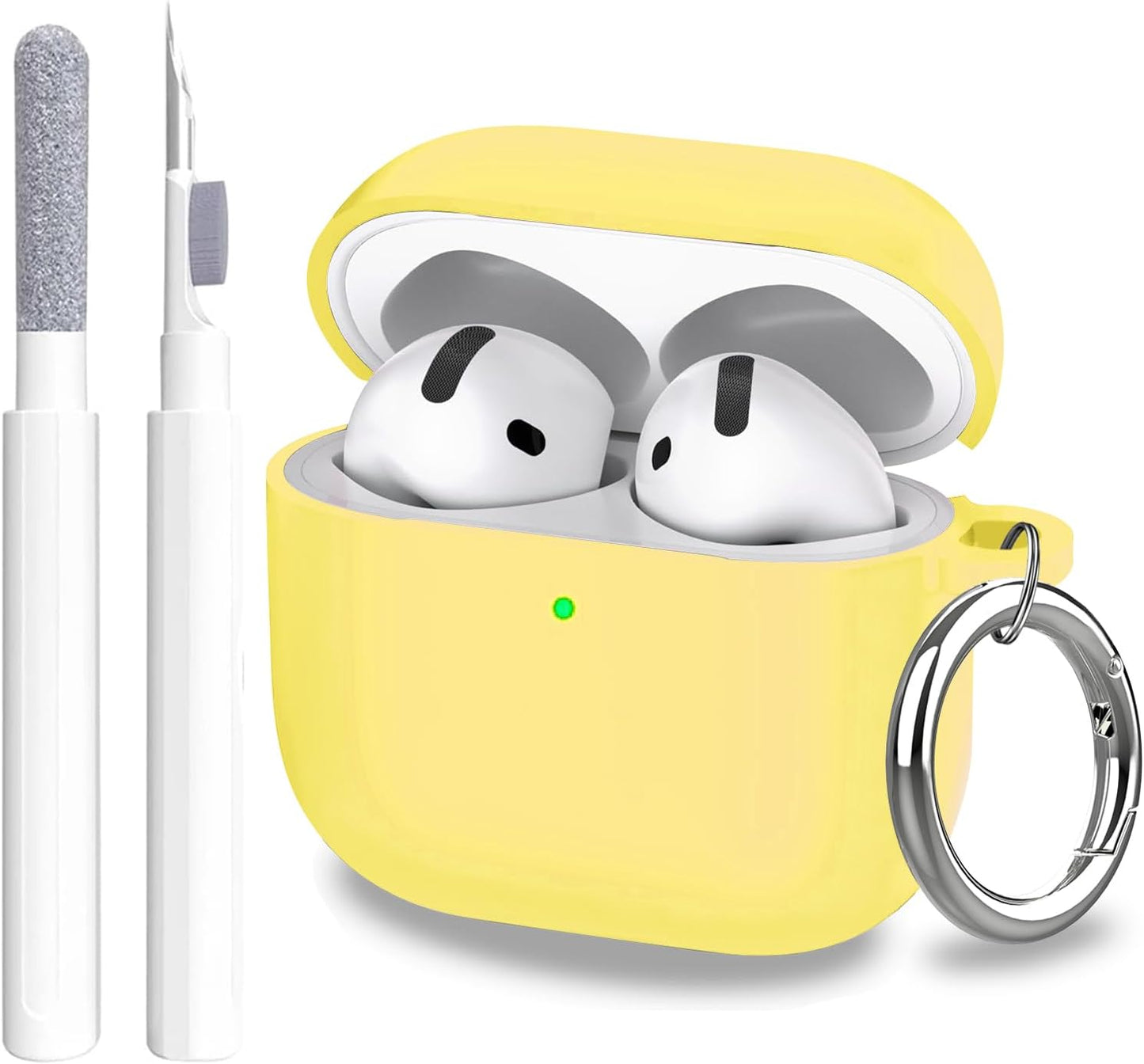 Aircawin for Airpods 4 Case Cover,Shockproof Case for Airpods 4th Generation Case Cover 2024,Premium Silicon Case with Keychain and Cleaing Pen for Airpods 4 Gen, Wireless Earphone Accessories-Blue
