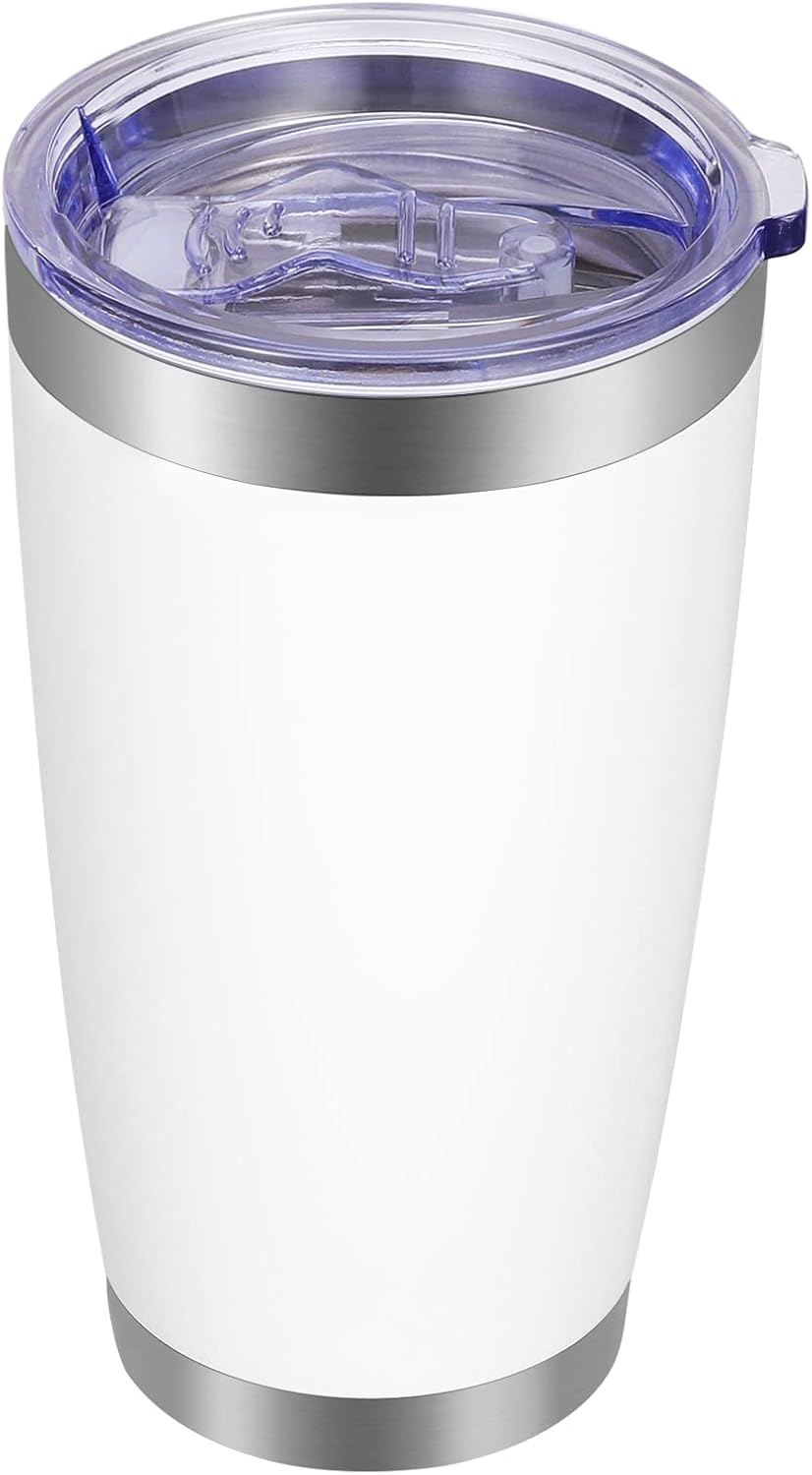 VEGOND 20oz Tumbler with Lid and Straw Stainless Steel Tumbler Cup Bulk Vacuum Insulated Double Wall Travel Coffee Mug Powder Coated Coffee Cup (Bluish Violet 6 Pack)