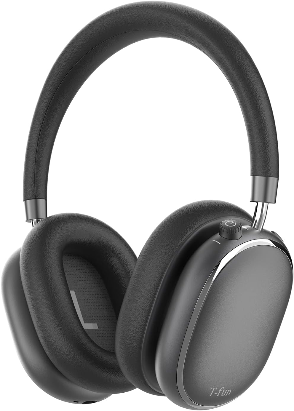 T-fun NC95 Hybrid Active Noise Cancelling Headphones with Knob Control, 65H Playtime Over Ear Headphones Wireless Bluetooth 5.3, App Control, Hi-Res Audio, Comfort Fit, Clear Calls for Travel/Workout