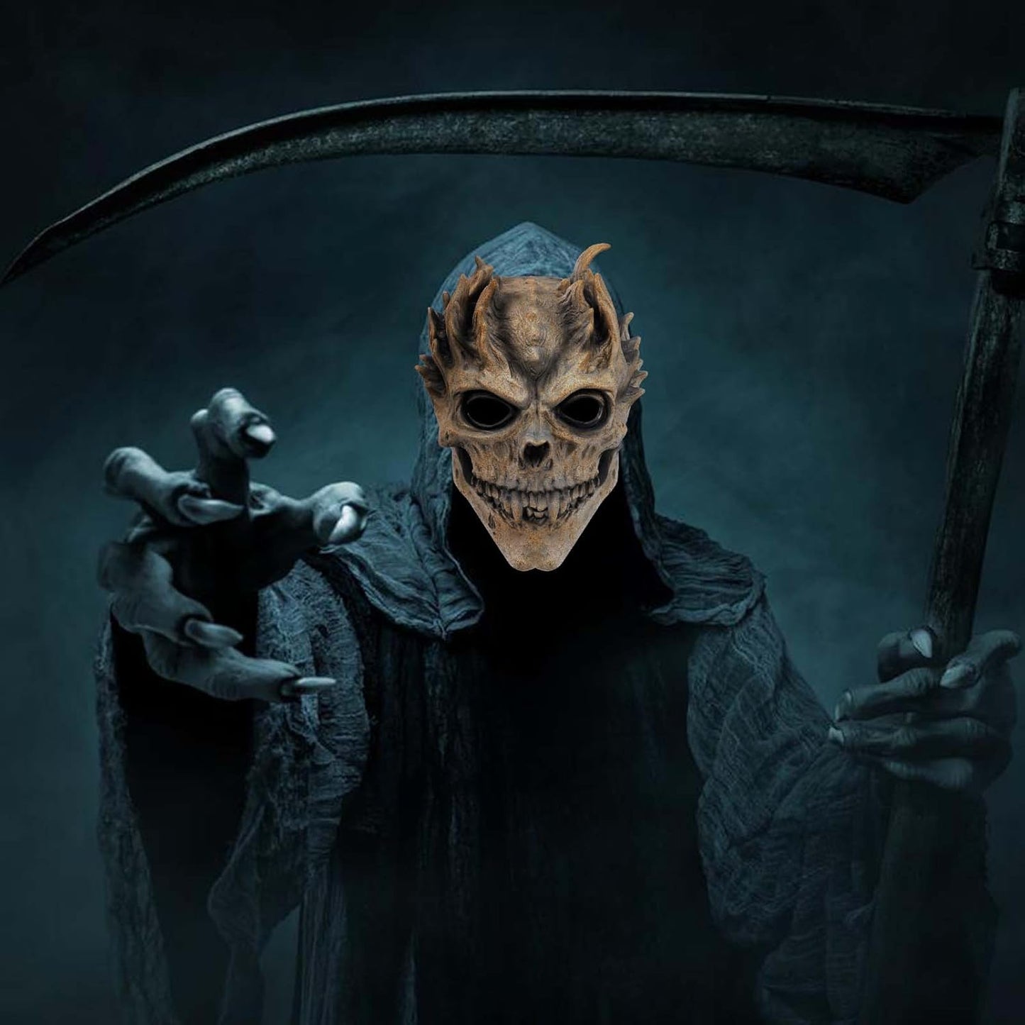 Puppyhao Scary Skull Masks Halloween Skeleton Mask Horror Ghost Face Creepy Demon Halloween Costume Cosplay Props for Adults