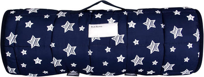 Toddler Nap Mat with Pillow and Fleece Minky Blanket, Kids Sleeping Bag Lightweight and Soft Perfect for Kids Preschool, Daycare, Travel Sleeping Bag Boys and Girls, Fit Standard Cot