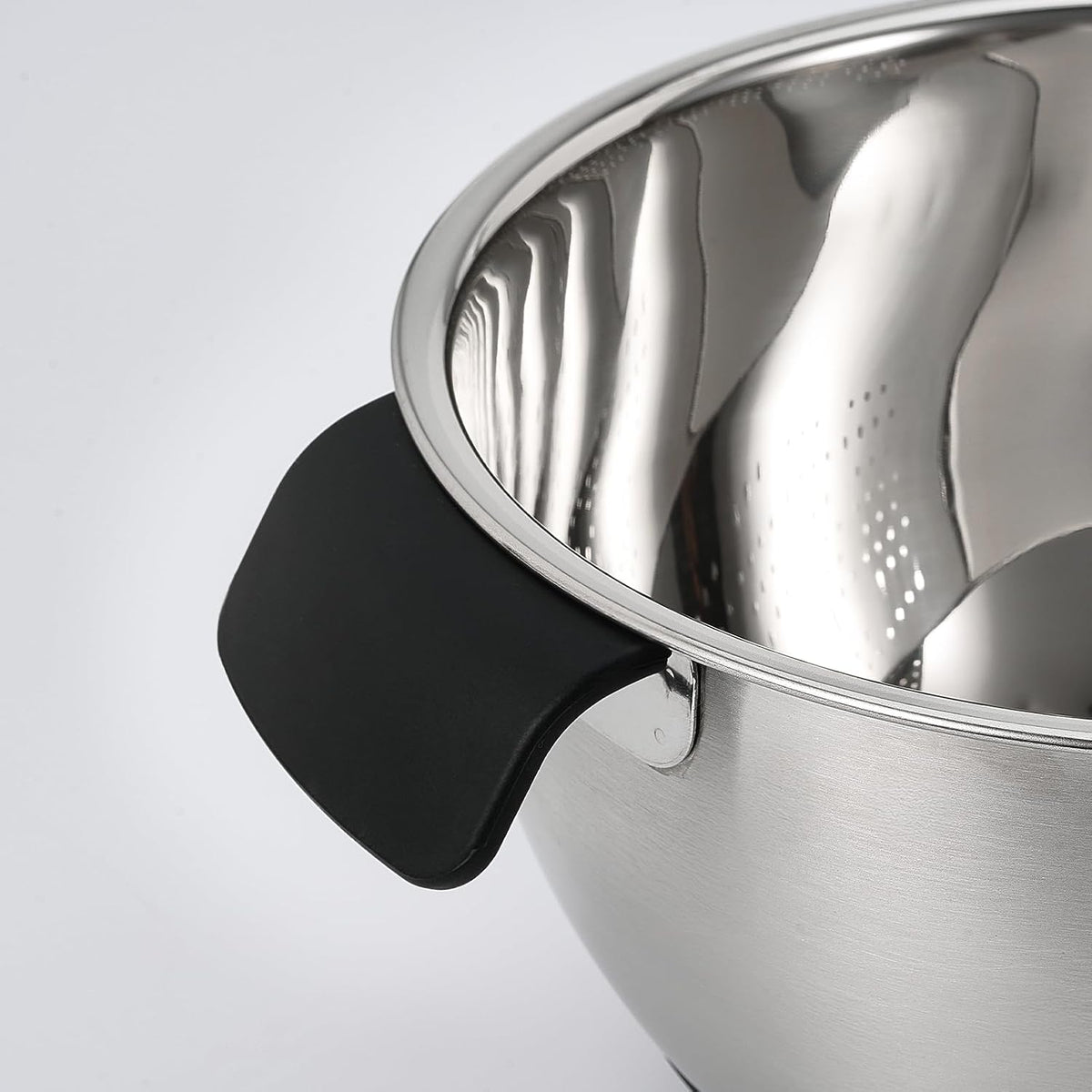 Rice Washing Bowl with Strainer Stainless Steel Quinoa Washer Bowl | Side Drainers Colander for Cleaning Fruits, Vegetables, and Beans - Versatile Kitchen Tool