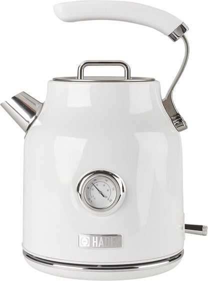 Haden Dorset 75070 Retro Stainless Steel Tea Kettle, 1500W Hot Water Kettle Electric Kettles for Boiling Water, 1.7L Black/Copper Electric Tea Kettles Automatic Shut Off, Boil-Dry Protection Tea Pots