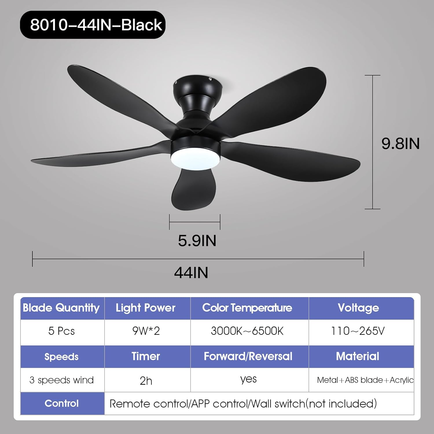 Modern Ceiling Fans with Lights Remote/APP Control, 29" Flush Mount Ceiling Fans with 3 CCT Dimmable Lights, Low Profile Ceiling Fans with 5 Propeller Blades LED Lights for Kids Room Bedroom, Brown - PuriLite