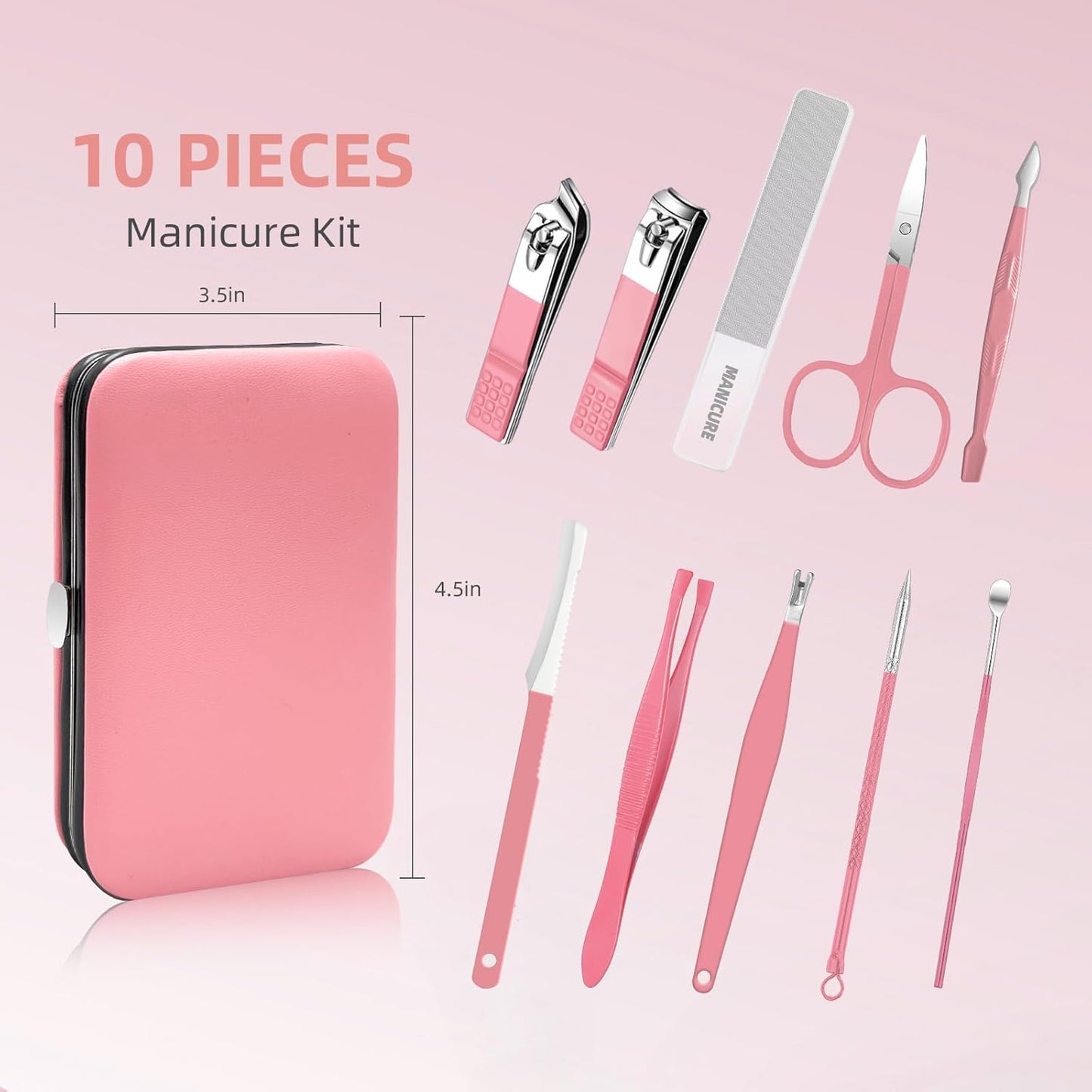Manicure Set，30 in 1 Mens Set Professional，Nail Clipper for Men，Mens Nail Grooming Kit，Andrea Kit Women，Nail Care Women，with Luxury Leather Bag (Black)