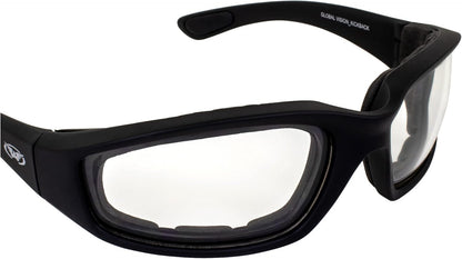 Global Vision Eyewear Kickback Sunglasses with Ethylene Vinyl Acetate Foam, Clear Lens