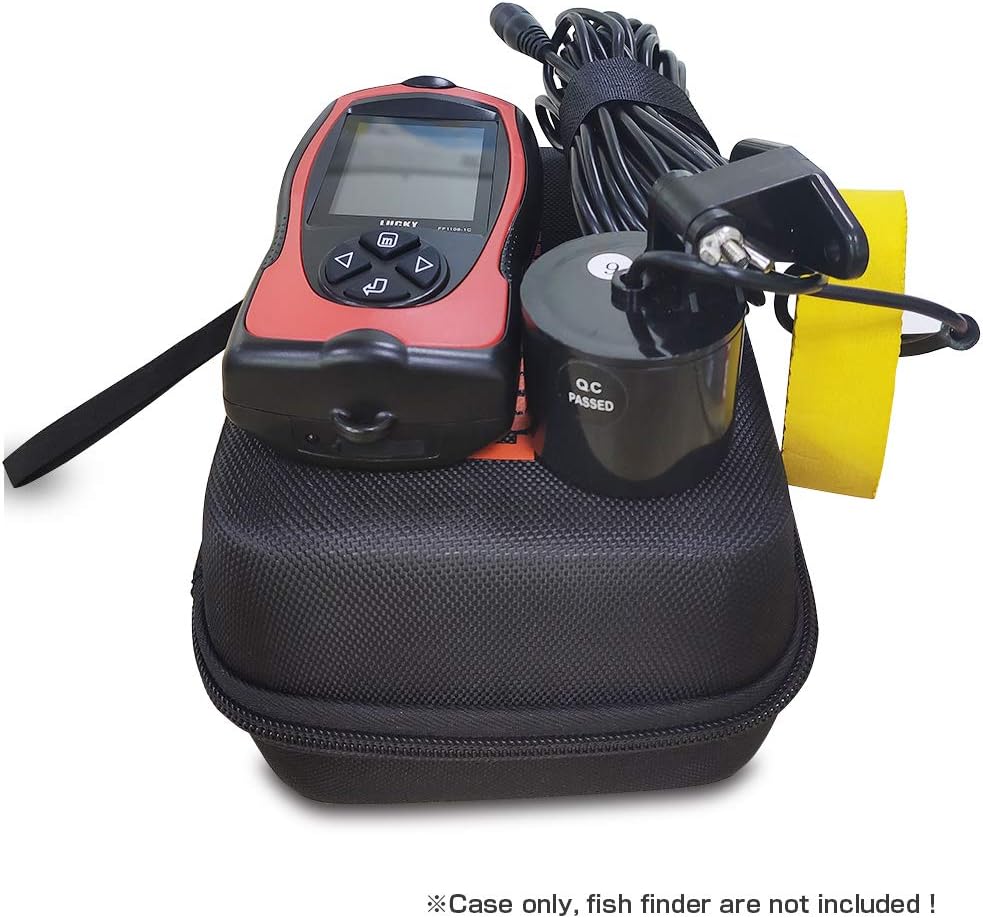 LUCKY Hard Travel Case for LUCKY/LUCKYLAKER Handheld Fish Finder Boat Sonar Fishing Finders Transducer Kayak Fish Finder Waterproof for Ice Fishing