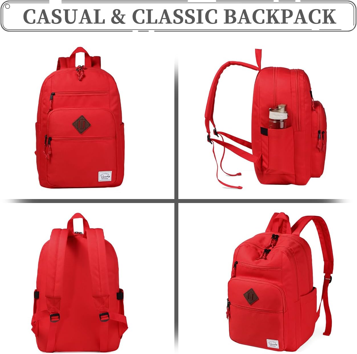School Backpack for Men Women,Vaschy Lightweight School Bag Bookbag Casual Daypack for High School/College/Teens/Travel/Work