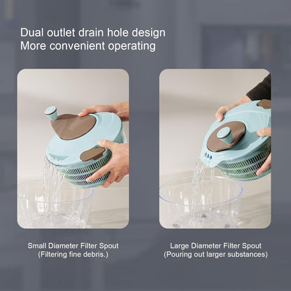 Salad Spinner Lettuce Dryer, Hand Crank Rotary Vegetable Dryer Veggie Washer with Colander, Vegetable Spinner Drain Basket, Vegetables Fruits Wash Spinner Bowl