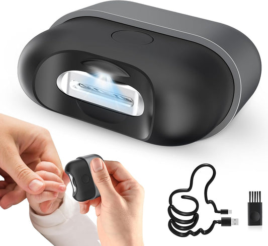 Electric Nail Clipper,Baby Nail Clippers with Light 2-Speed USB Rechargeable Trimmer with Magnetic Cover & Upgraded Nail Storage, Kids, Adults, Seniors, Caregivers (Silver-Black)