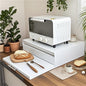 Microwave Stand with Drawer, 3-Tier Kitchen Organizer, Carbon Steel Rack for Coffee Maker & Small Appliances, Pull-Out Extension Shelf