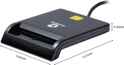 Zoweetek® DOD Military USB Common Access CAC Smart Card Reader for SIM/ATM/IC/ID Card Single Smart Card Reader