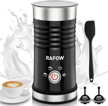 4 in 1 Electric Milk Frother: 10oz/350 mL Large Capacity Electric Milk Steamer for Hot and Cold Milk Froth - Automatic Milk Frother & Warmer for Latte, Cappuccinos, Macchiato, Hot Chocolate