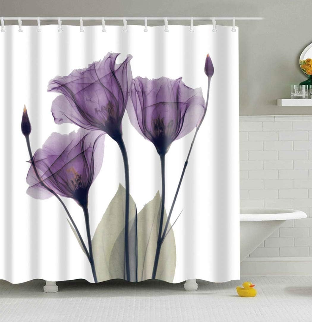 Mantto Canadian Smoky Mountain Cliff Outdoor Idyllic Photo Art Shower Curtain, National Parks Home Decor Curtain, Waterproof Polyester Fabric Bathroom Shower Curtain with Hooks 72" x 72"
