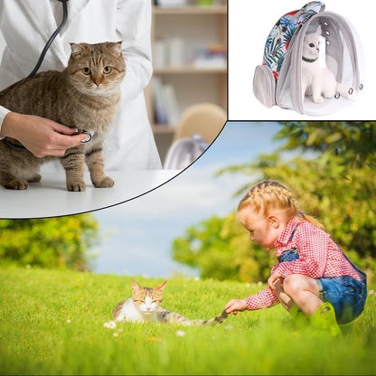 WEVONIGU Front Expandable Cat Backpack Carrier,Fit up to 16 lbs,Pet Carrier Backpack,Space Capsule Astronaut Bubble Window Bag,Cats and Puppies,Airline-Approved,Designed for Travel,Hiking,Walking