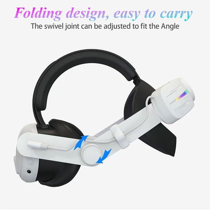 Crspexil Head Strap Battery Pack for Meta Quest 3， with Extended 12000mah Battery Pack，with RGB Light(Compatible with Meta Quest 3S)