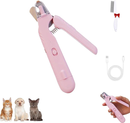 Pupnourish Nail Trimmer, Pupnourish Nail Clippers, 2 in 1 Rechargeable Electric Nail Clipper and Grinder with Light, Safe and Precise Dog & Cat Nail Grooming Tool (Green)