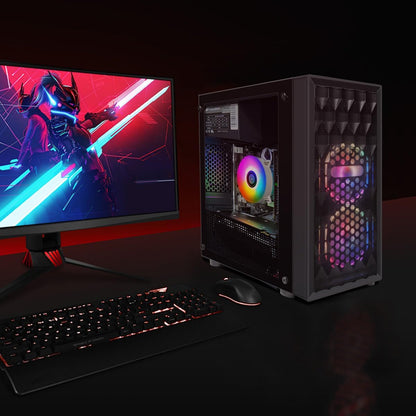 STGAubron Gaming Desktop PC, Radeon RX 590 8G GDDR5, Intel i7 Xeon E5 2.5G up to 3.3G, 32G DDR3, 1T SSD,600M WiFi, BT 5.0, RGB Fan x 6, RGB Keyboard & Mouse & Mouse Pad, W10H64