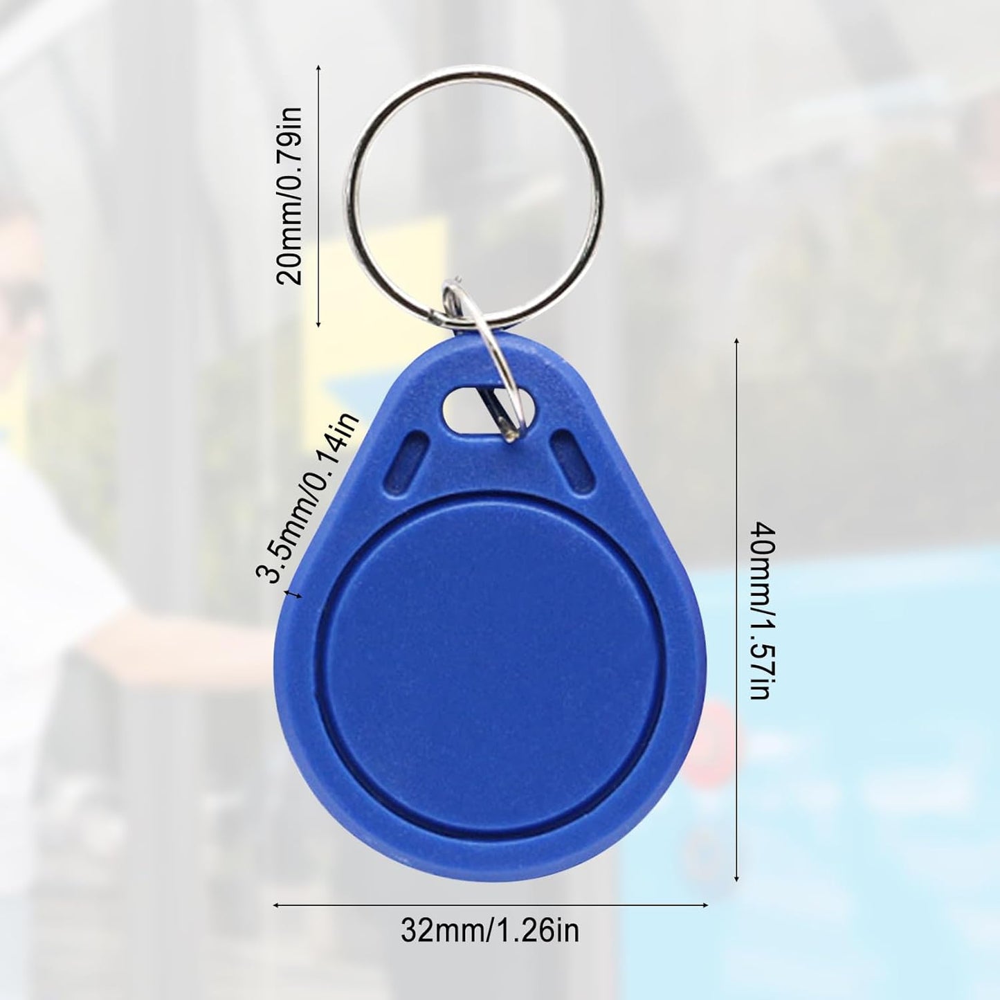 RFID Key Fobs 125KHz 50 PCS, T5577 Proximity ID Tag Rewritable Keypad Card Door Lock Entry Access Control System Fob Tag Wholesale (Black)