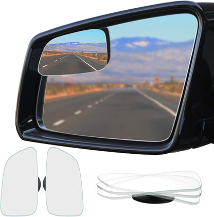 Ampper Blind Spot Mirror, 2" Round HD Glass Frameless Convex Rear View Mirror, Pack of 2