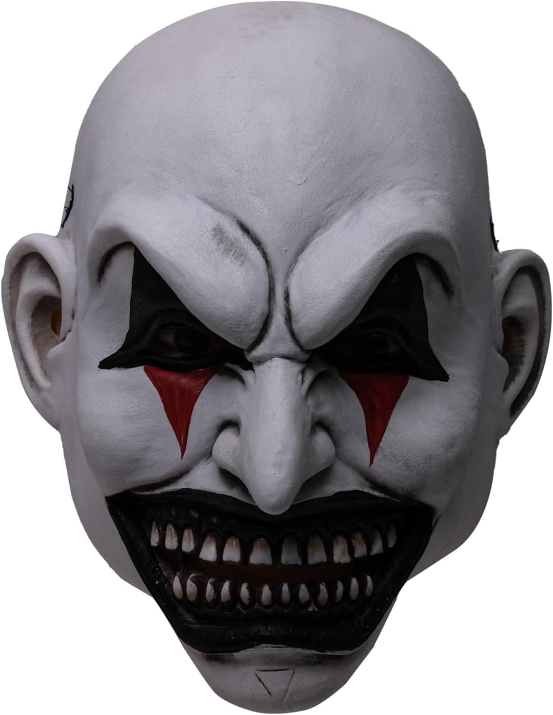 The Jester Smiling Evil Clown mask Halloween Scary Mask, Latex Creepy Half Face Elastic Band Realistic Horror Demon
