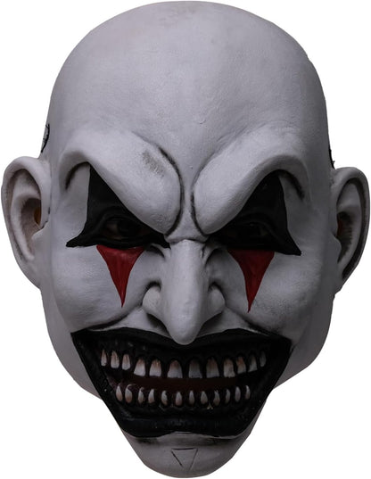 The Jester Smiling Evil Clown mask Halloween Scary Mask, Latex Creepy Half Face Elastic Band Realistic Horror Demon