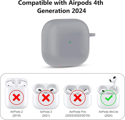 Aircawin for Airpods 4 Case Cover,Shockproof Case for Airpods 4th Generation Case Cover 2024,Premium Silicon Case with Keychain and Cleaing Pen for Airpods 4 Gen, Wireless Earphone Accessories-Blue