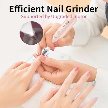 Professional Manicure Pedicure Kit, Cordless Electric Nail File Set, Rechargeable Pedicure Tools for feet, 5 Speeds Hand Foot Care Nail Drill for Thick Nail Toenail Cuticle Women Men Baby Pets