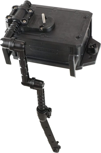 YakAttack CellBlok with Switchblade Transducer Arm | Track-Mounted Battery Box & Adjustable Fish Finder Mounting System for Kayaks | No-Drill, Easy Install | Made in USA
