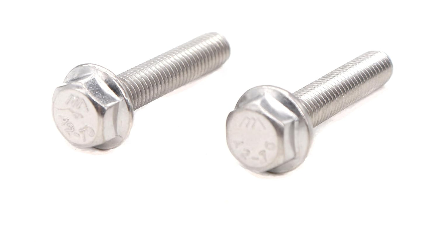 binifiMux 4pcs M10-1.25 x 70mm Serrated Flanged Hex Bolts Flange Hexagon Screws, Stainless Steel 18-8 (304), Plain Finish, DIN 6921