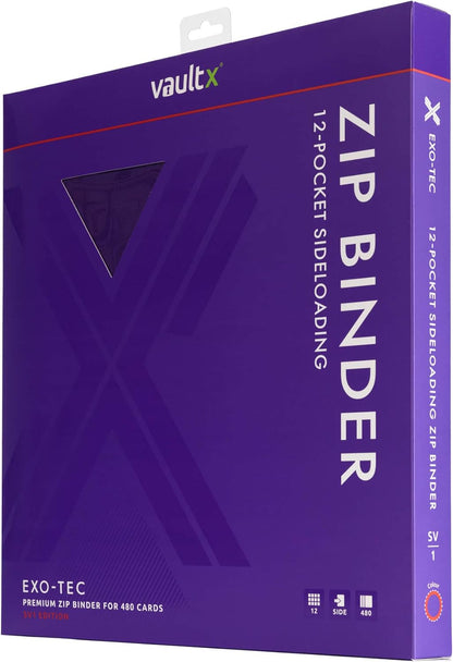 Vault X 12 Pocket Trading Card Zip Binder, 480 Cards, Compatible with Pokemon Scarlet & Violet Set, Exo-Tec Album Material, 20 Side-Loading Pages, Folder for Collectible TCG (SV1)