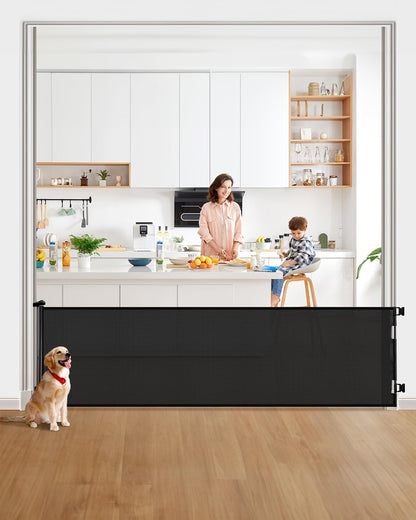 DEAR LOV Retractable Baby Gate, 33" Tall, Extends up to 71" Wide,Safety Mesh Baby Gate or Dog Gate for Doorways,Stairs,Hallways.Extra Wide Gate,Indoor/Outdoor(33"x71",Grey)