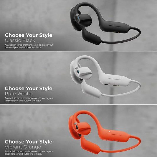 Ai Translation Open-ear Bone Conductions Headphones with Camera (orange) | Wireless Sports Headset, Smart Conversation, for Running Cycling