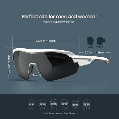 Cycling Glasses Polarized Sports Sunglasses for Men Women Youth Baseball Running Driving Golf