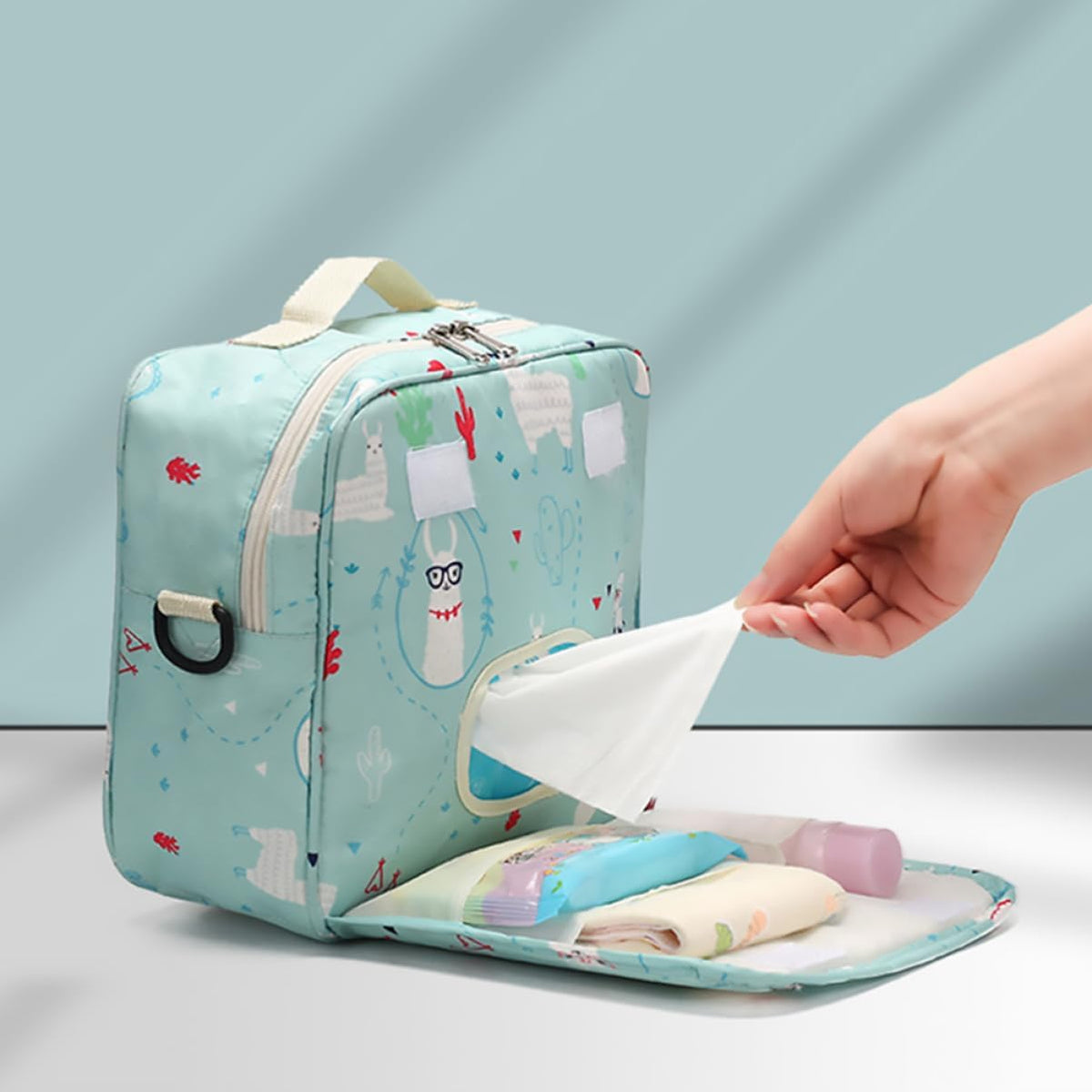 Abaodam 2pcs Diaper Storage Bag Reusable Pouch for Supplies Portable Container for Nursery Bag