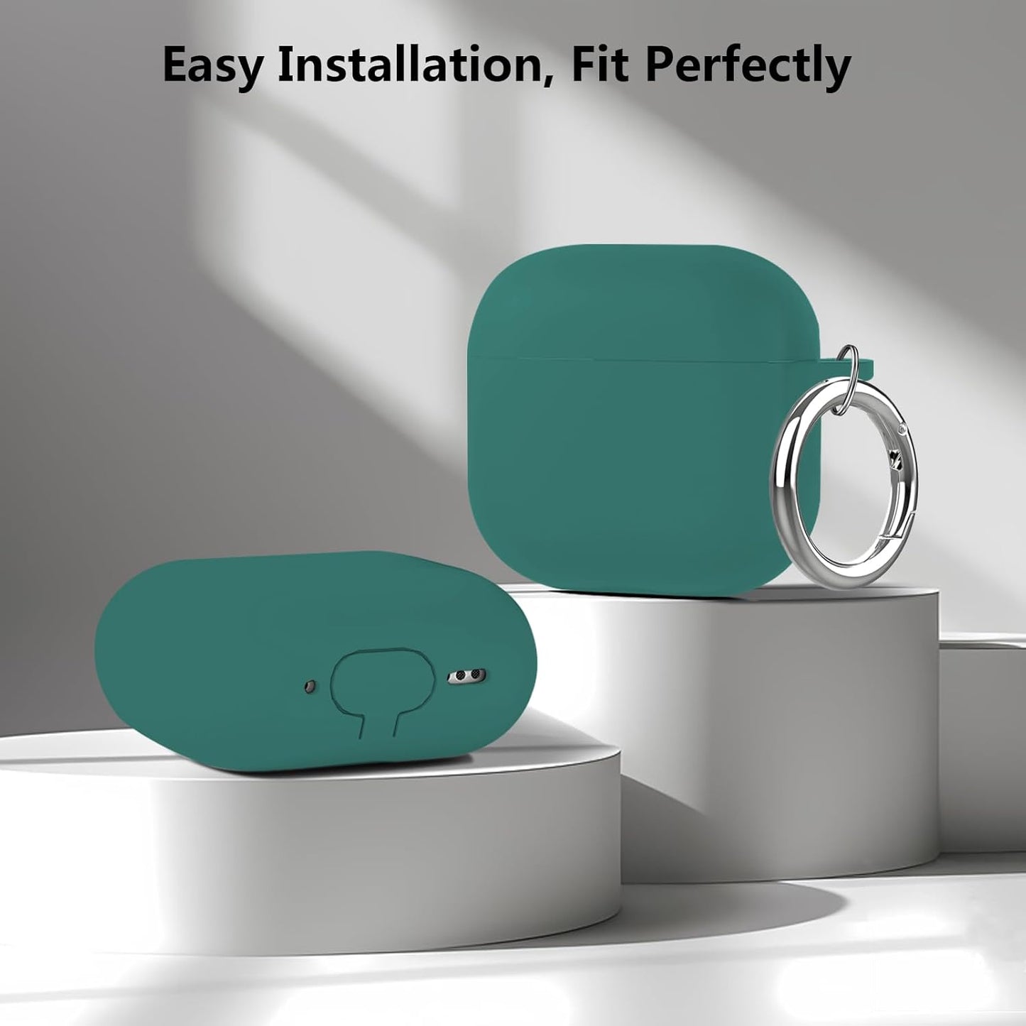 Aircawin for Airpods 4 Case Cover,Shockproof Case for Airpods 4th Generation Case Cover 2024,Premium Silicon Case with Keychain and Cleaing Pen for Airpods 4 Gen, Wireless Earphone Accessories-Blue