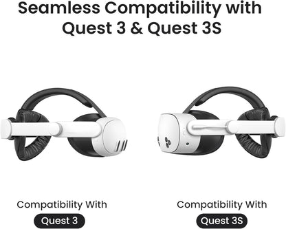 KIWI design K4 Boost Battery Head Strap for Meta Oculus Quest 3/3S, Adjustable VR Headband Accessories with Dual Charge, Extend Playtime & Reduce Facial Stress