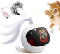 Migipaws Interactive Cat Ball Toy – Motion-Activated Chase Ball with Fluffy Tail & Small Mice, Automatic Rolling, Rechargeable, Fun Indoor Entertainment for Cats, White - PuriLite