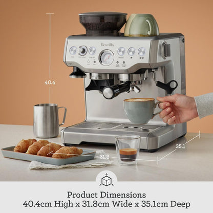 Breville Barista Express Espresso Machine, Brushed Stainless Steel, BES870XL