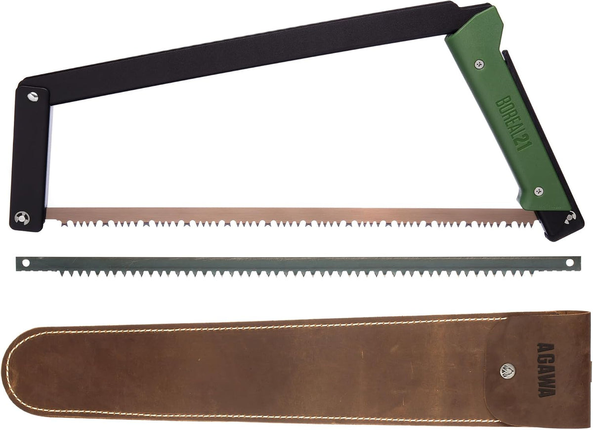 AGAWA BOREAL21 Tripper Kit, 21" Folding Saw, Dual Blades, Nylon Case, Green