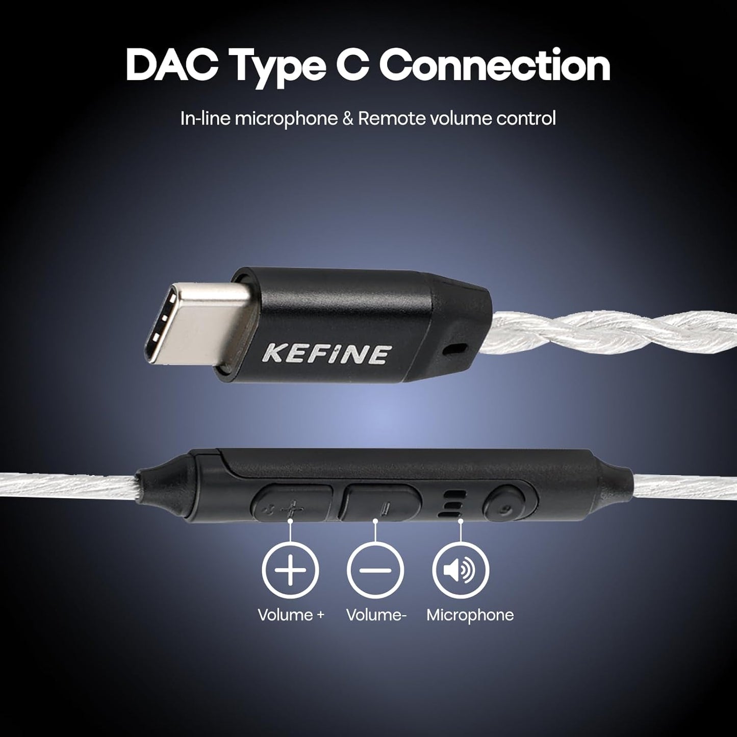 Linsoul Kefine Klean in Ear Monitor,10mm DLC Diaphragm Dynamic Driver HiFi Earphones,Wired Gaming Earbuds,Replaceable Nozzles,Detachable Silver-Plated Cable for Audiophile (No Mic 3.5mm)