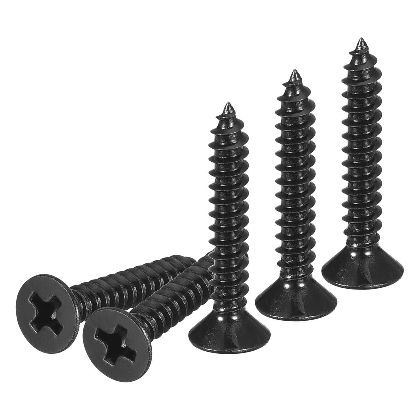 DTGN 100Pcs #6x1/2 Flat Head Wood Screws, 304 Stainless Steel Phillips Self Tapping Screws - Good for Woodworking, Furniture - Silver