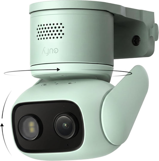 eufy Security Camera C31,Indoor/Outdoor Camera,IP66,Spotlight-Free Color Night Vision,360° Coverage Pan and Tilt, AutoTracking,AI Human/Vehicle/Pet/Cry Detection,24/7 Recording,Green (No Subscription)