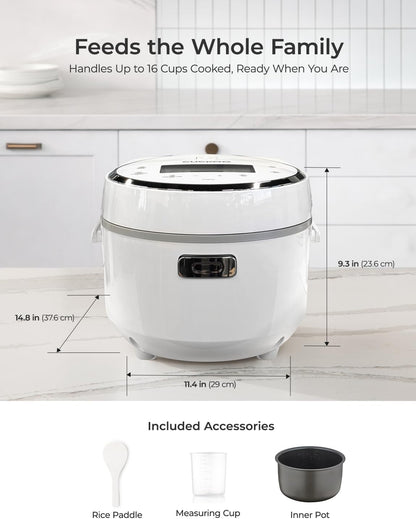 CUCKOO CR-0810F | 8-Cup (Uncooked) Micom Rice Cooker | 9 Menu Options: White Rice, Cake, Soup & More, Nonstick Inner Pot, Designed in Korea | White