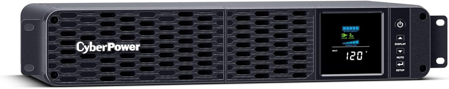 CyberPower CP1500PFCLCD PFC Sinewave UPS System, 1500VA/1000W, 12 Outlets, AVR, Mini Tower, Black