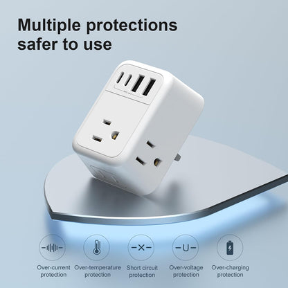 2 Pack European Travel Plug Adapter, VYLEE International Travel Adapter with 2 Outlets 4 USB Ports(2 USB C), 6 in 1 Type C Travel Essentials Charger for US to Most of Europe EU Italy Spain France