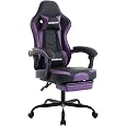 Gaming Chair with Footrest,High Back with Massage Reclining Computer Chair， Big and Tall Racing Gaming Chair Ergonomic Game Chair for Adults PVC Leather (Red)