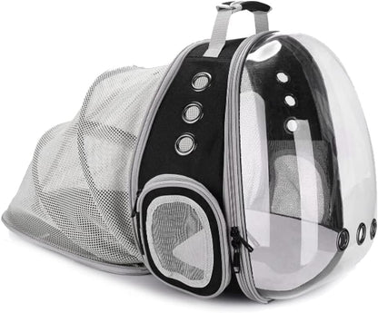Cat Backpack Carrier Pet Dog Expandable Carriers Bag with Space Capsule Clear Bubble Window for Kitten Small Puppy and Bunny Cats Travel Hiking Walking Outdoor Use
